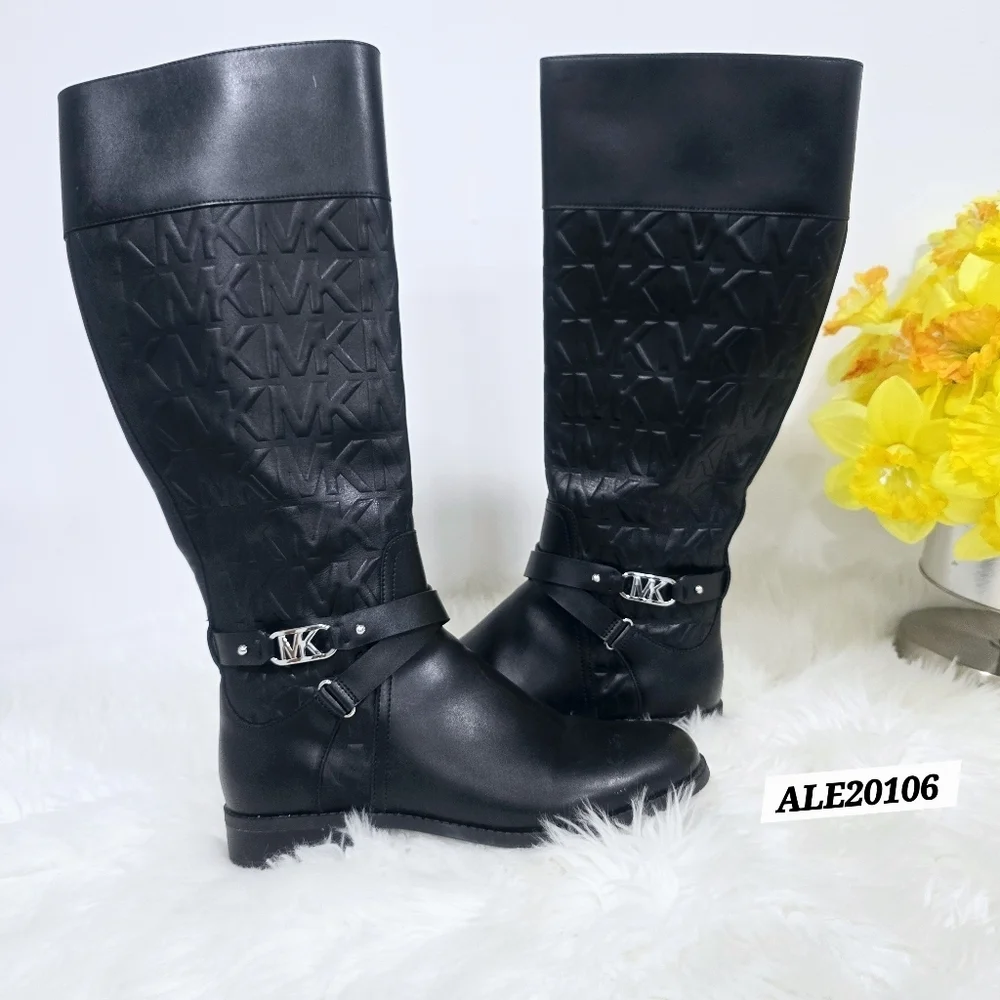 Michael Kors Black Over the Knee Boots with Quilted Design Size 9 1/2M